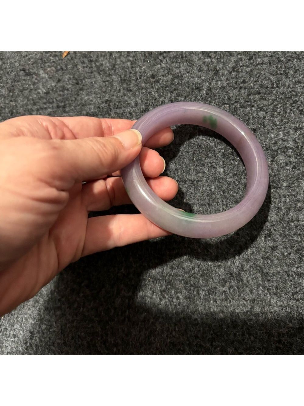 211. Lavender and Green Jade Bangle Bracelet-Natural Burmese Jade